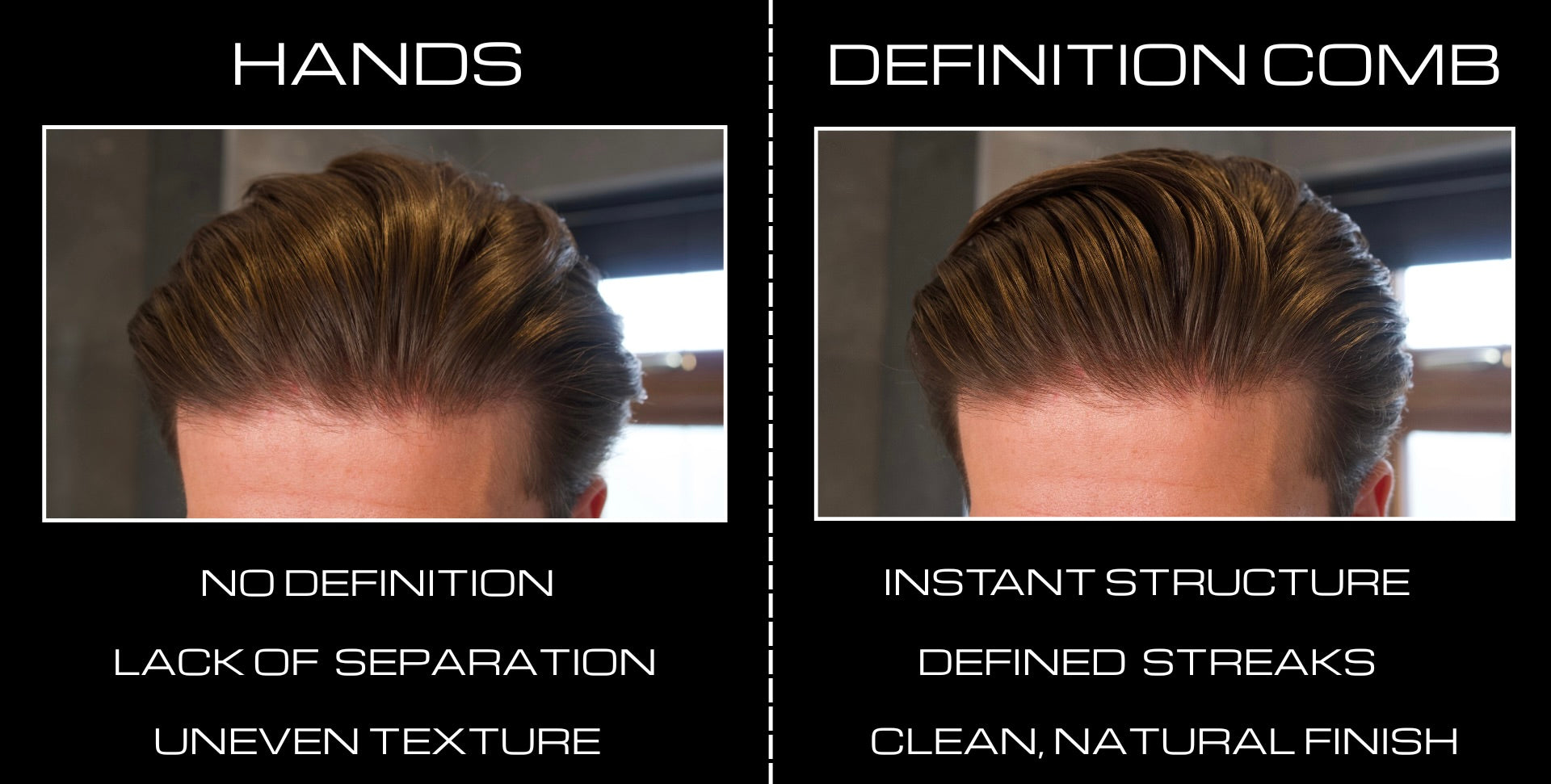 Using hands vs using the MANTRA Definition Comb results side by side comparison.